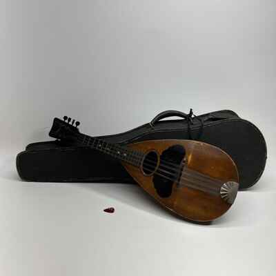 Antique Bowl Back Mandolin With Canvas Case And Gibson Pick See Video