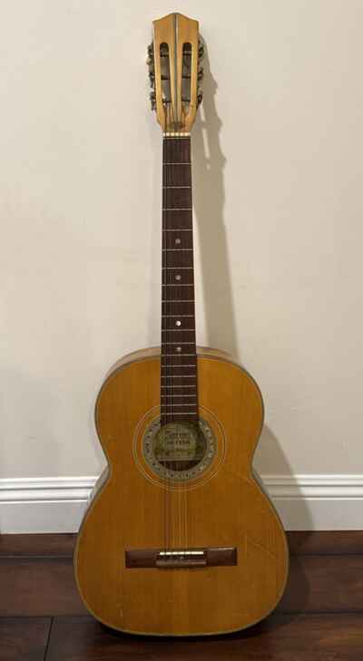 1966 Suzuki No. 12 Parlor Guitar Steel / Nylon Crossover Excellent Action