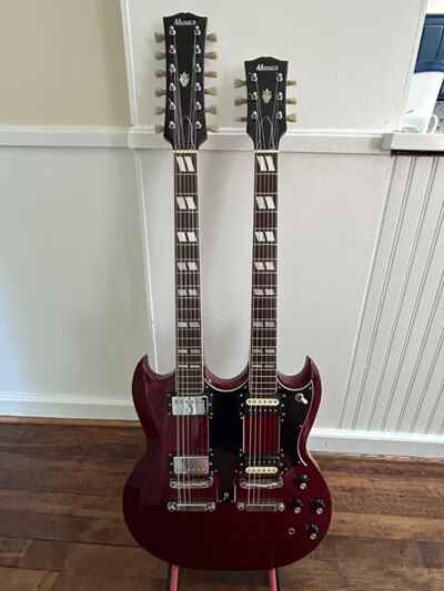Musica SG-Style Double Neck 12 and 6-String Guitar (similar to Greco)