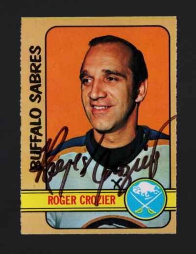 Goalie Roger Crozier Signed 1972-73 O Pee Chee OPC Hockey Card Buffalo Sabres !