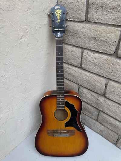 Vintage Kay Acoustic Guitar 1950s-60s Sunburst with Trapeze Tailpiece USA