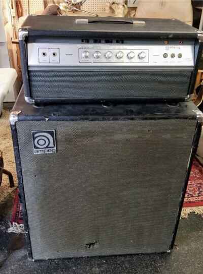 1972 Ampeg V-2 Two Channel 60W Head And V-4 Speaker Case