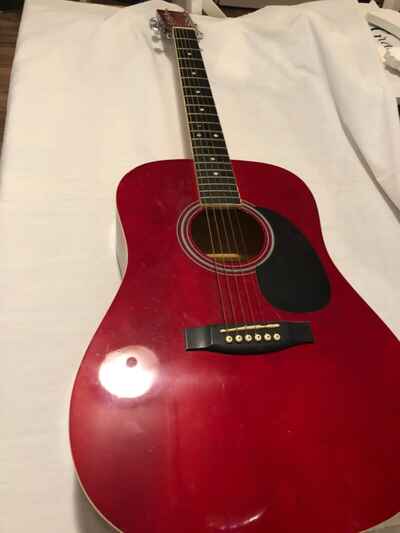 Beautiful Red Ventura VWDORED Dreadnaught acoustic hand crafted guitar