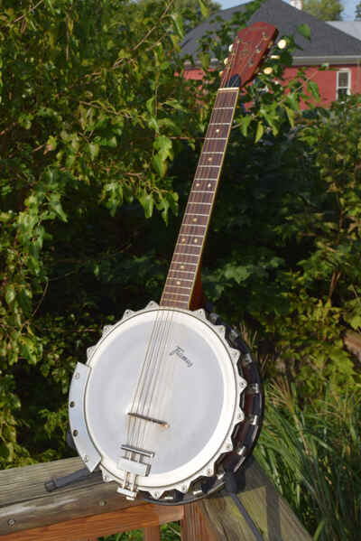 1977 Framus Germany 6 String Guitar Banjo -resonator- Chipboard Case