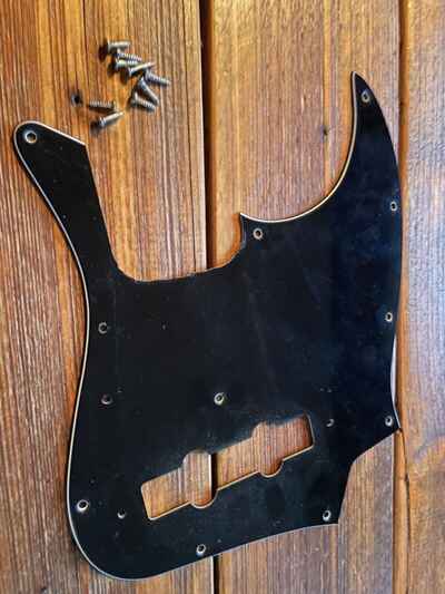 Fender Jazz Bass Pickguard Black 3 Ply 1979 70s Relic