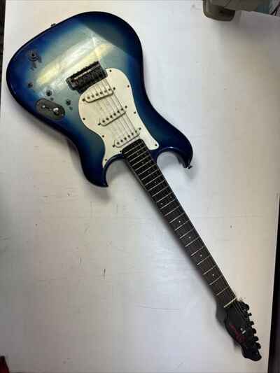 Rare Electra Phoenix Professional X185 Stratocaster Style Guitar Blue For Repair
