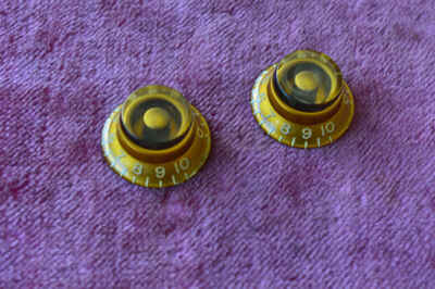 Vintage 1959 Gibson Les Paul Burst Knobs Gold Bonnet 1958 Standard Knob Pair 57