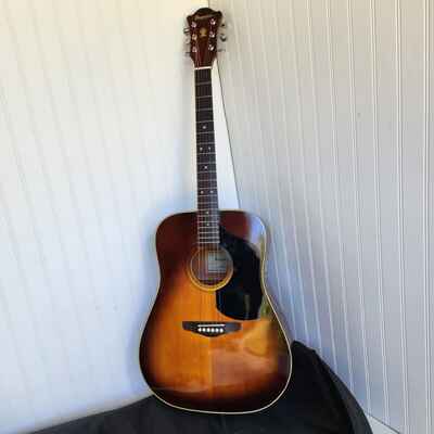 VINTAGE JAPAN IBANEZ Champion C300 BS Brown Sunburst Acoustic Guitar + Soft Case