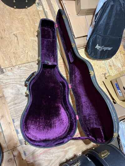 Vintage Gibson Acoustic Guitar Hardshell case Purple lined