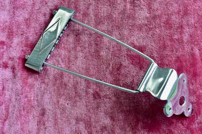 Vintage 1965 Gibson Chrome Trapeze Tailpiece Complete ES-125 ES-225 ES330 Clover