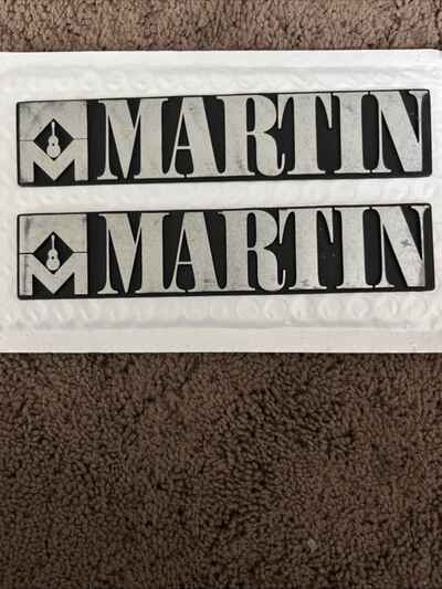 2 Vintage martin guitar aluminum plate, Logo Name Plate Badge For Guitar Case