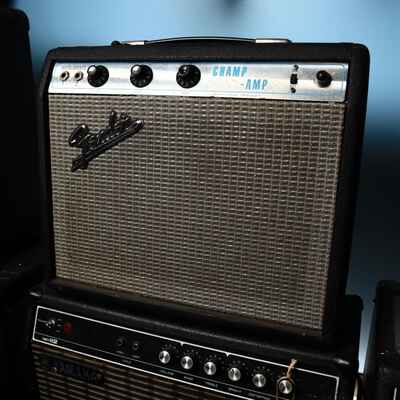 1973 Vintage Fender Champ Silverface Tube Guitar Amp