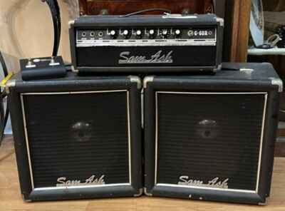 1970s Sam Ash Oliver Sound Inc G-60R Amplifier Head w 2 1x10?? Speaker Cabinets