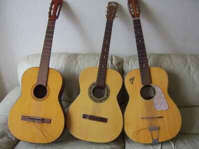 Three Vintage Guitars needing TLC . EKO P-8 , Studio L , Hertz .