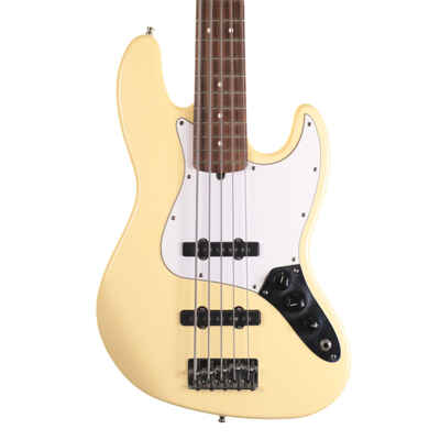Fender American Standard Jazz Bass V, Vintage White with Hard Case (Pre-Owned)