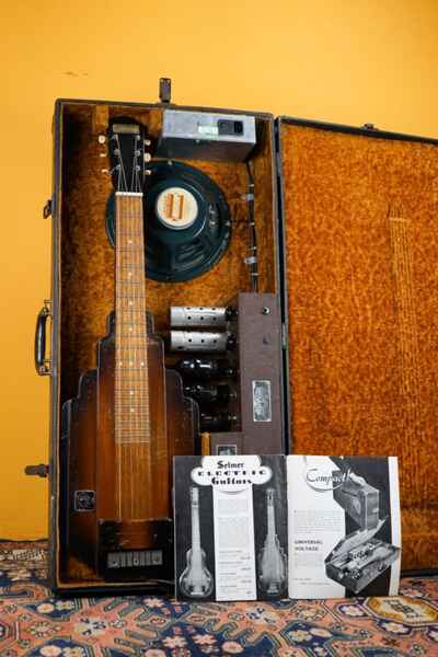 1939 Selmer De Luxe Model Lap Steel Electric Guitar + Original Amp in Case