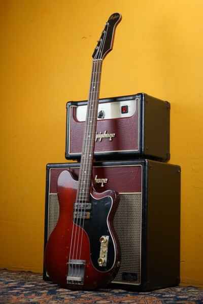 1960 Hofner 182 Solid Bass Guitar Cherry Glow