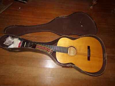 Vintage Pre 1963 Harmony Acoustic Guitar No 173 W / Case Very Nice Condition USA