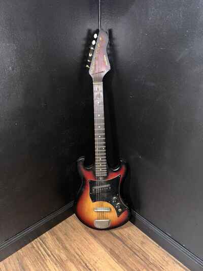 Montaya Electric Guitar Strad-O-Lin SG style 1960s Tri-color sunburst