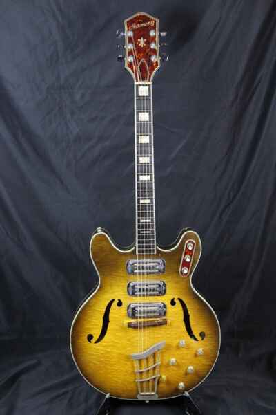 1960s Harmony H75 USA Made Vintage Maple Hollow-Body w / DeArmonds & HSC