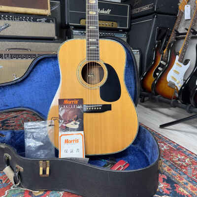 1975 Morris W60 Dreadnought Martin D41 Style w / HSC & Tags