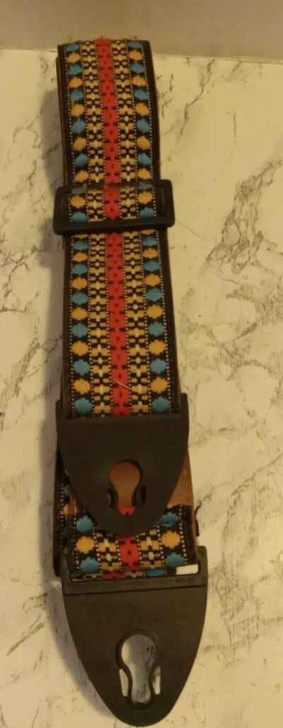 RARE Vintage Guitar Strap  ACE Style Multi Colored Woven