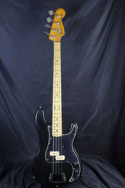 Vintage Fender Precision Bass Guitar 1974-75 Black Maple Neck w / DiMarzio & OHSC