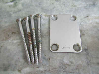DOMINO GUITAR NECK PLATE + SCREWS FOR ARCH TOP - 1967 JAPAN by TEISCO  /  KAWAI