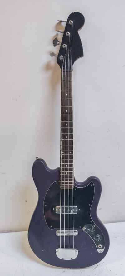1970s Teisco Kent 24" Short Scale Electric Bass Guitar - Purple