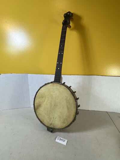 Vintage American Banjo Instrument No Strings Wooden 5D55