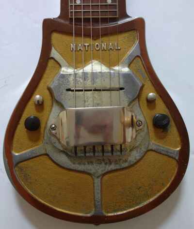 RARE Circa 1937 Painted Cast Aluminum National Electric Hawaiian Steel Guitar.