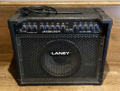 Vintage Laney Linebacker 50 1x12 SS Combo Amp w / cover - All Working -EX