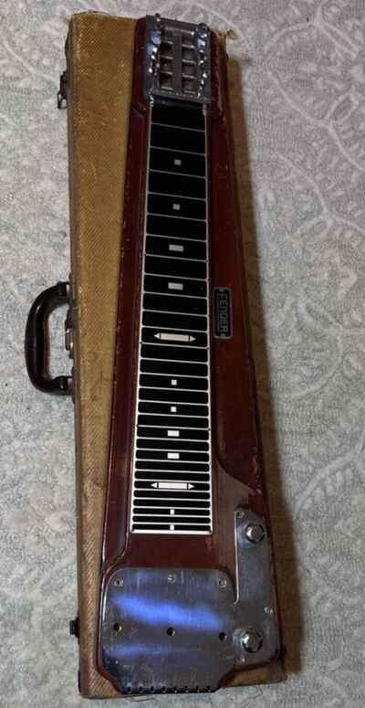 Rare 1951 Fender 8  Deluxe Lap Steel Guitar  w / Case for parts / project
