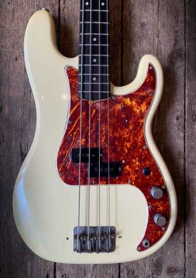 1966 Fender Precision Bass with Rosewood neck refinished white & hard shell case