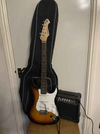 Aria STG Series Stratocaster Style Electric Guitar With Amplifier, case, strap Set