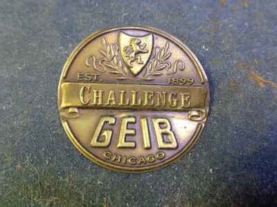 Vintage Geib Guitar case Logo Tag Badge Chicago