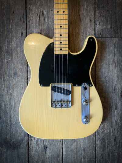 1952 Fender Blonde Esquire. All original. Black pickguard. With Barometer Case