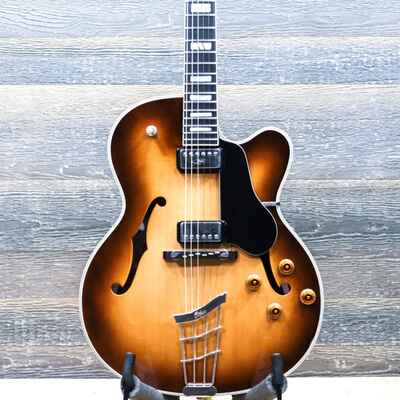 Hofner Thin President Archtop Guitar Sunburst Hollow Body Electric Guitar w / Case
