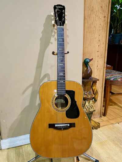 Vintage 1960s VENTURA BRUNO V-14 Western Acoustic Guitar Natural 6-String