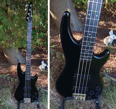 Greco Device Active Bass Guitar JJB-L65 Vintage Japan 1987 Fugijen - Jet Black