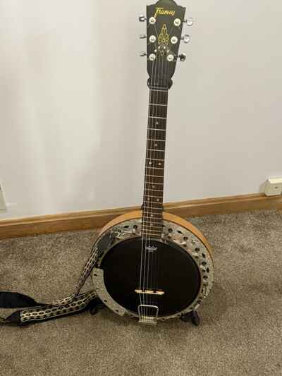 1969 Framus Six String Banjo. OHSC. Org. War. Card. Upg .: Head / Bridge / Tuners.