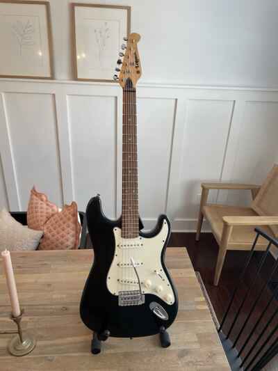 Vintage 1980??s Lotus MIK Black Electric Guitar NICE FREE SHIPPING !!