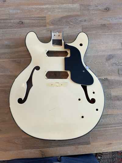 Vintage Japan Teisco Kimberly Hollowbody Guitar Body Part MIJ Cream W /  Pickguard