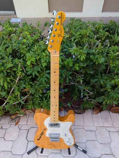 Fender American Vintage II 1972 Telecaster Thinline Electric Guitar Aged Natural