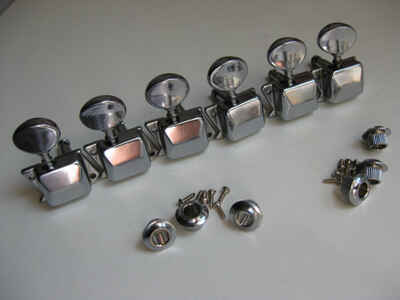 Vintage Teisco Apollo Domino Greco Guitar Inline Tuners Set of 6 for Project