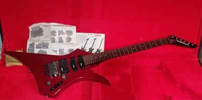 Washburn HM-5V Guitar 1980s Shredder Blood Red RH Vintage W Original Case