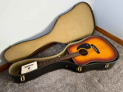 Epiphone FT-145SB Sunburst Blue Label TEXAN Acoustic Guitar Vintage 1970s Japan