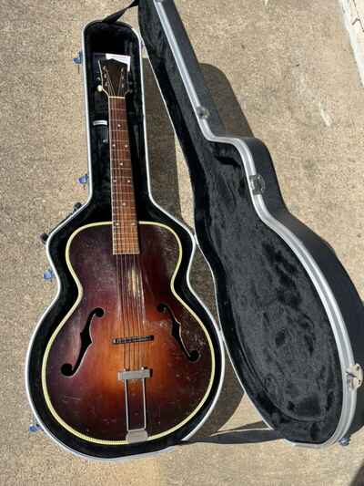 Vintage Kay Super Auditorium Archtop Acoustic Guitar w /  HSC - N