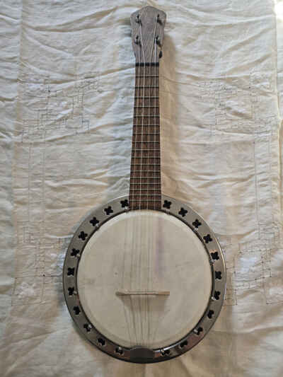 Vintage U-King Resonator Concert Banjolele Banjo Ukelele