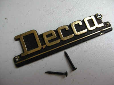 Original Vintage 70s Teisco Decca Guitar Logo Neck Plate Part for Project